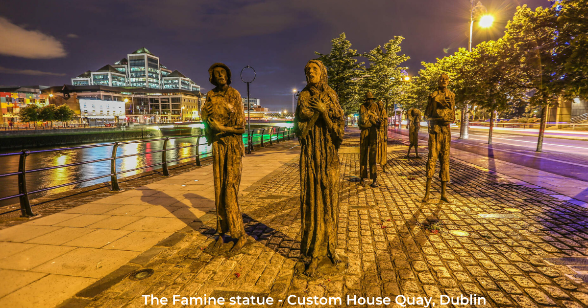 Famine Statue, Custome House Quay, Dublin