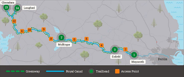 Map of the Royal Canal Greenway