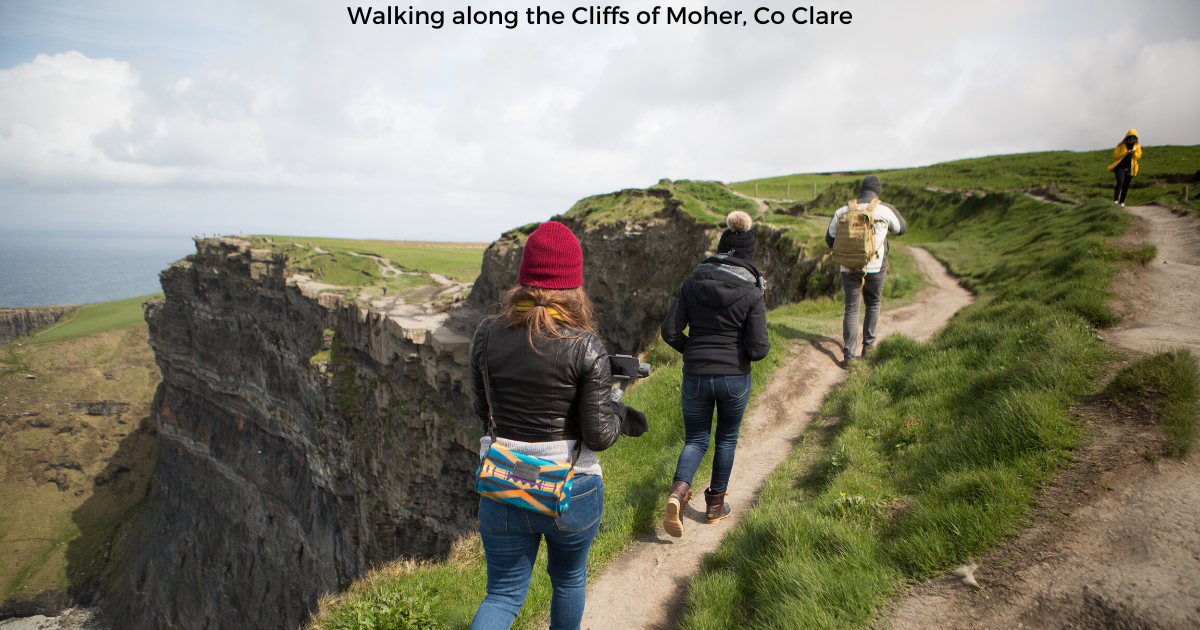 Walking along the Cliffs of Moher, Co Clare