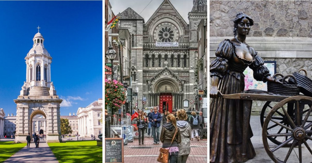 Dublin City Attractions, Trininty College, Grafton St, Molloy Malone Statue