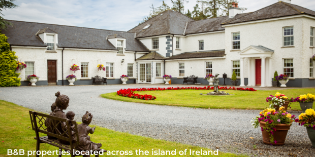 B&B properties located throughout the island of Ireland